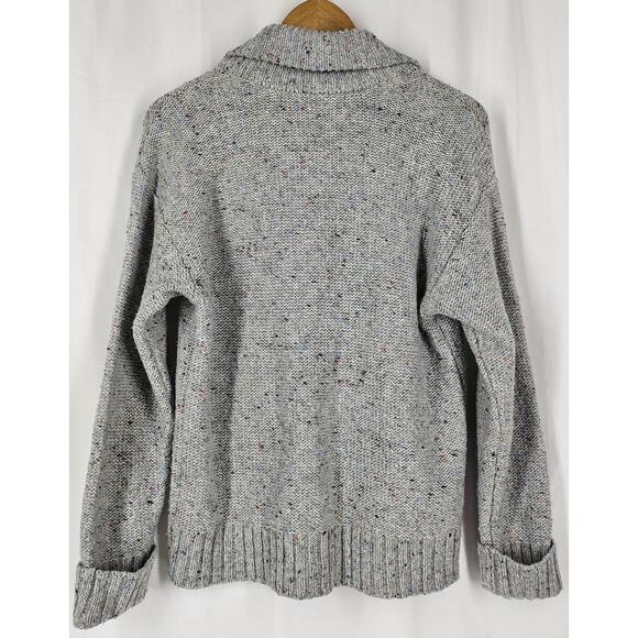 MODCLOTH WOMEN'S GREY CABLE KNIT SHAWL COLLAR CARDIGAN – SIZE MEDIUM - Picture 2 of 7